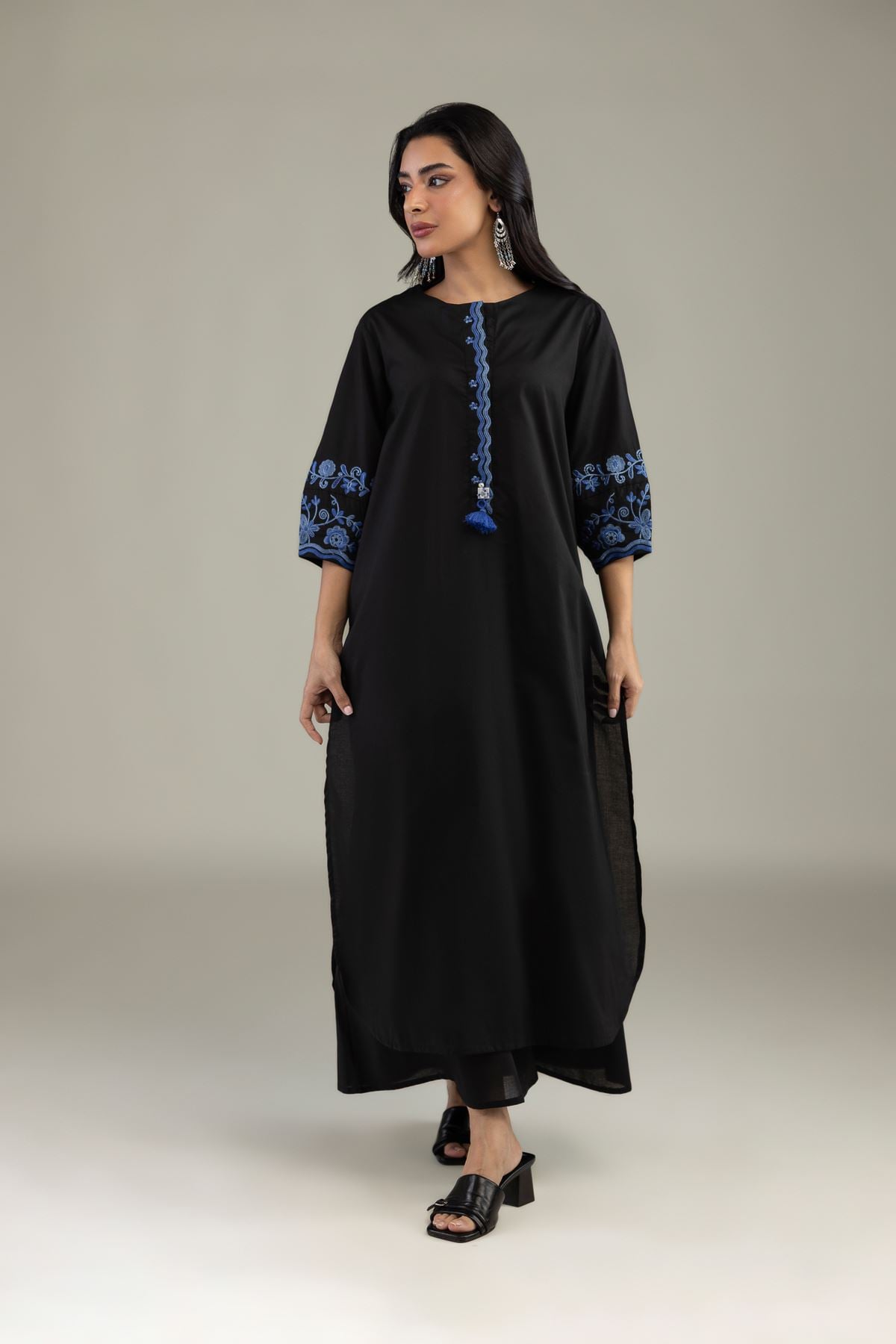 Black Cambric Kurta