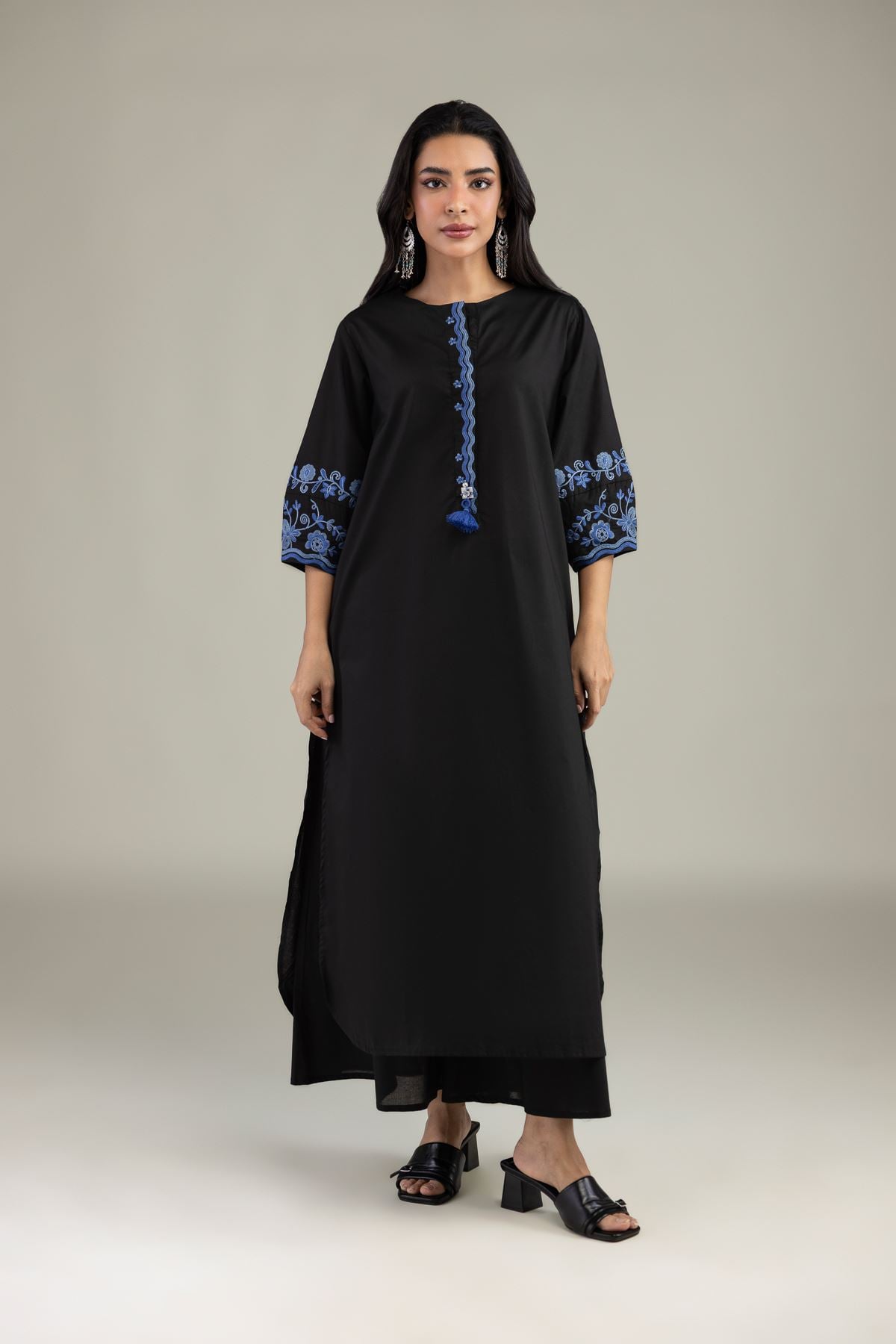 Black Cambric Kurta