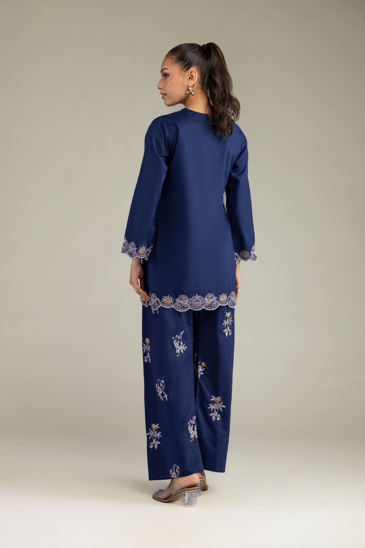 Cambric Navy Kurta