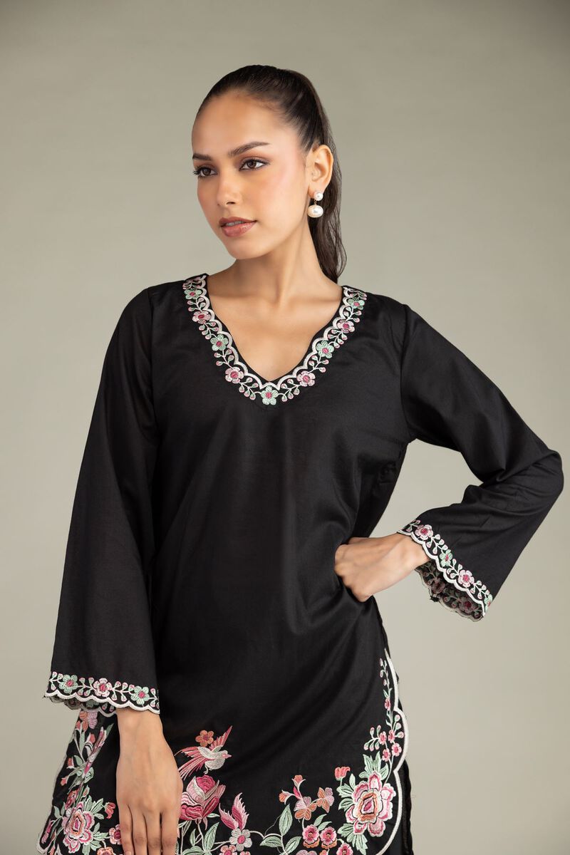 Black Cambric Kurta