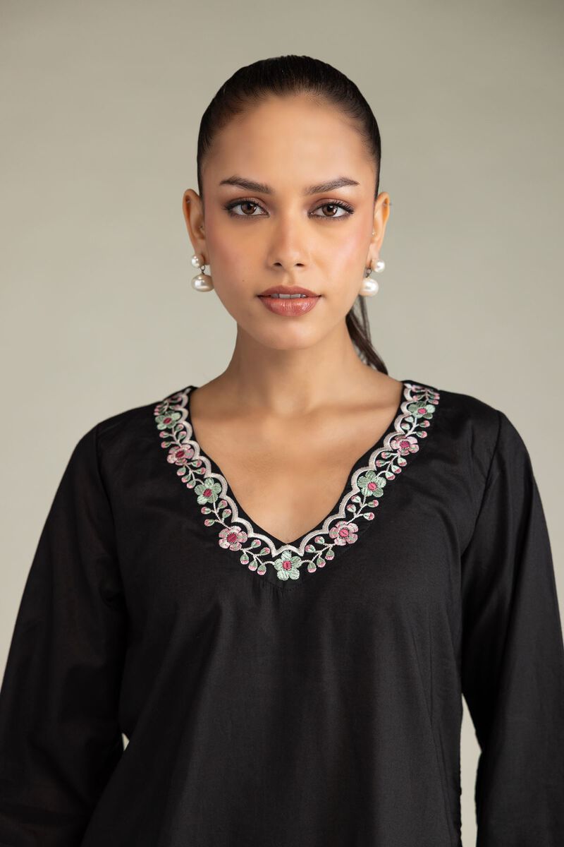 Black Cambric Kurta