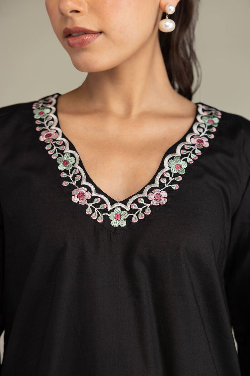 Black Cambric Kurta
