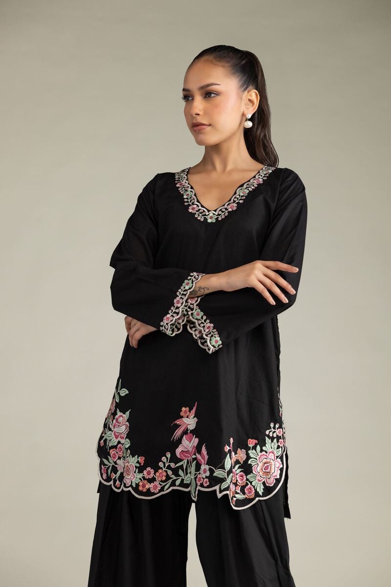 Black Cambric Kurta