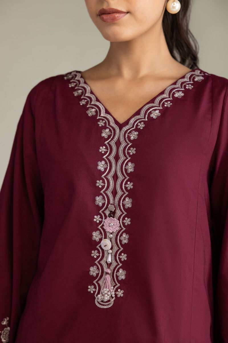 Maroon Cambric Kurta