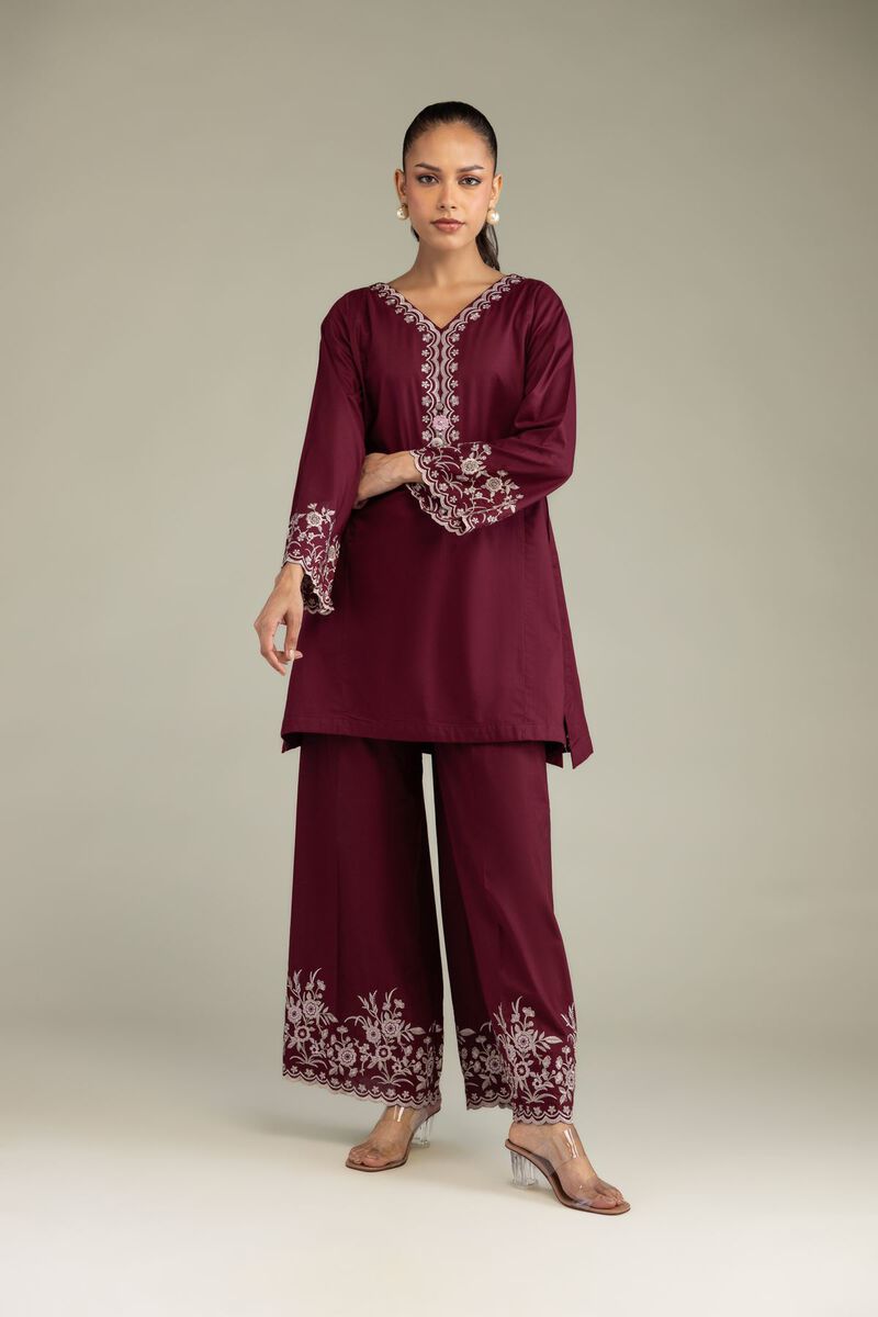 Maroon Cambric Kurta