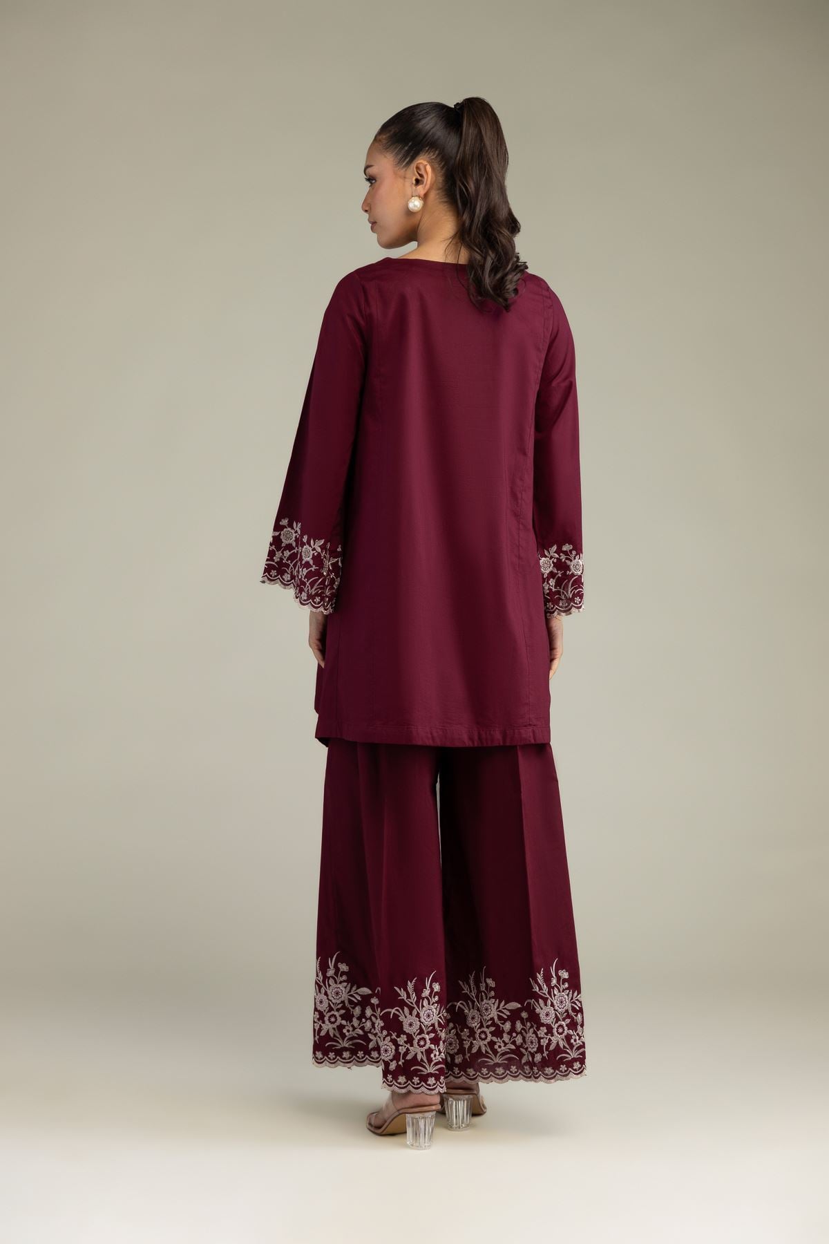 Maroon Cambric Kurta