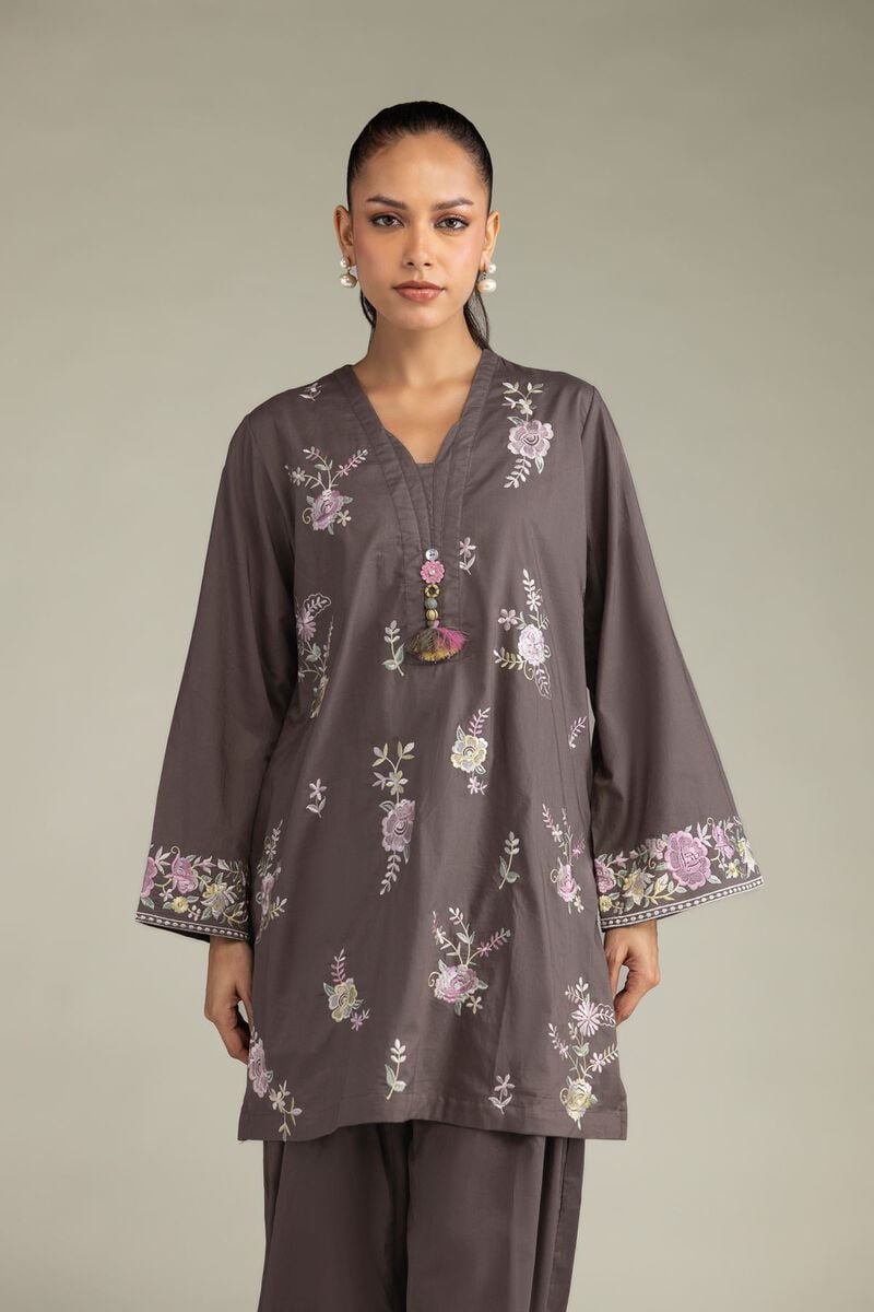 Floral V-Neck Kurta