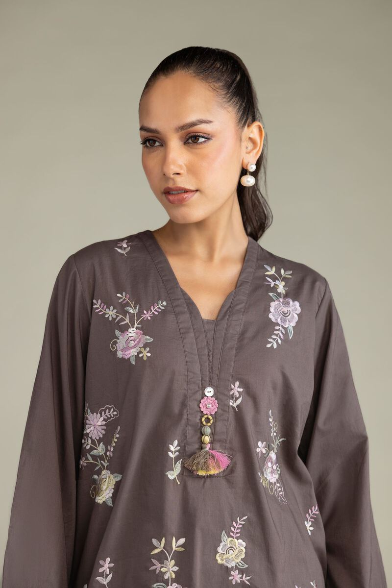 Floral V-Neck Kurta