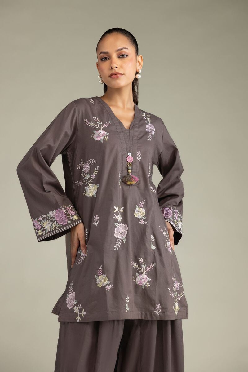 Floral V-Neck Kurta