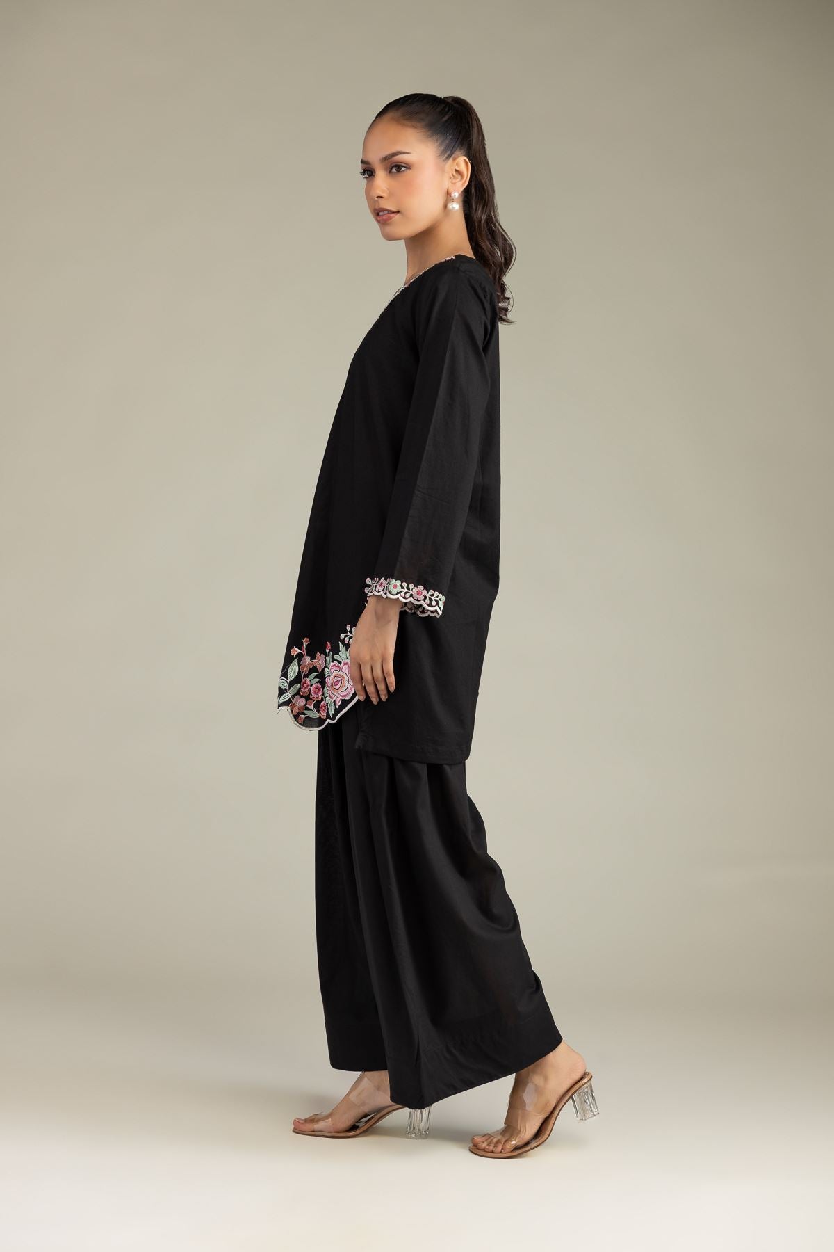 Black Solid Shalwar