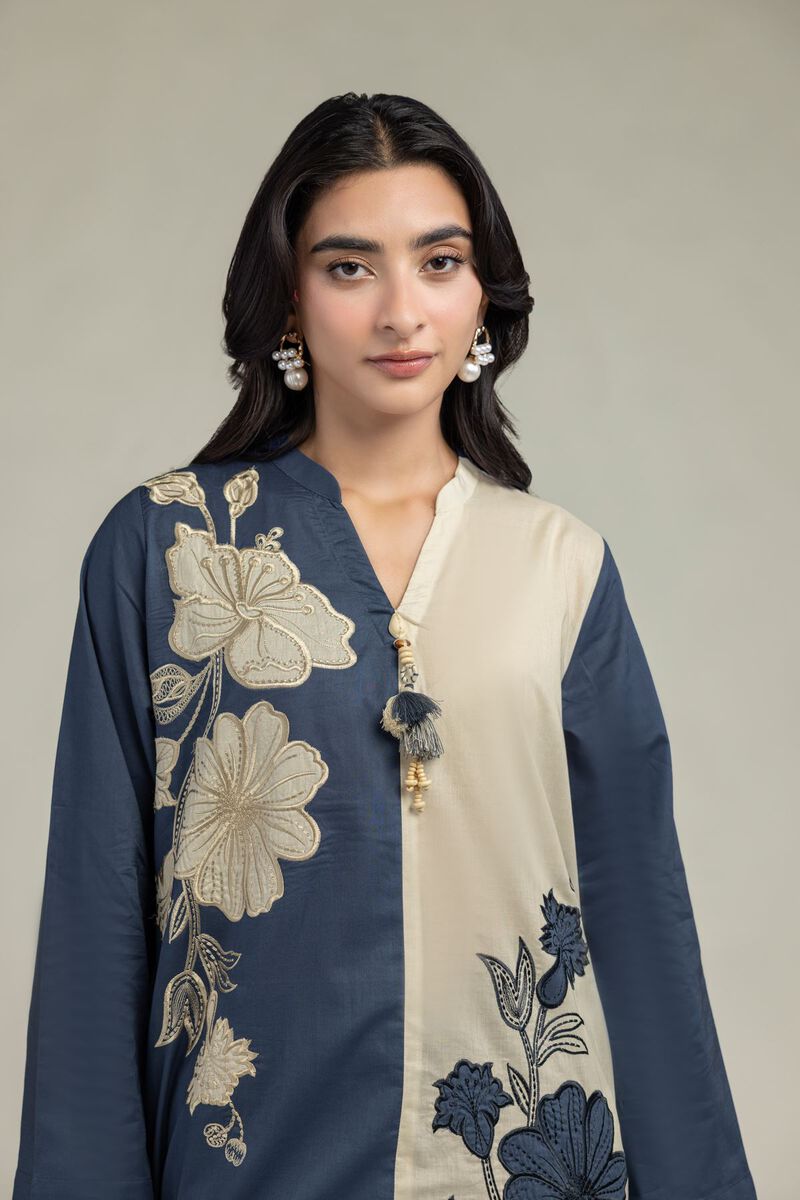 Floral Band-Collar Kurta