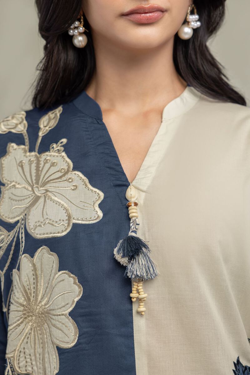 Floral Band-Collar Kurta