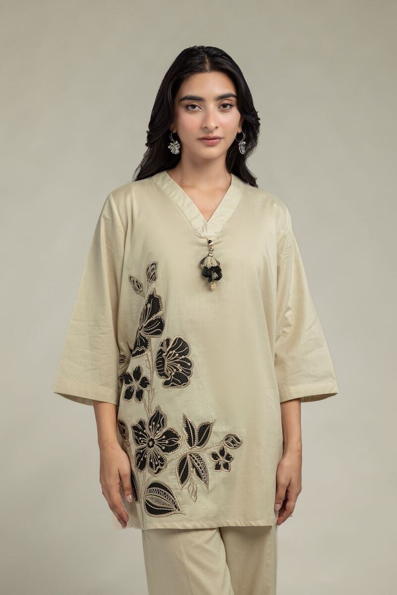 Floral Beige Kurta