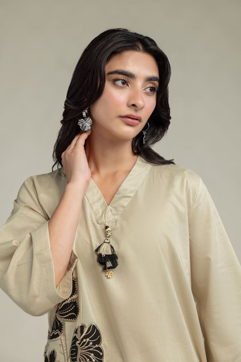 Floral Beige Kurta