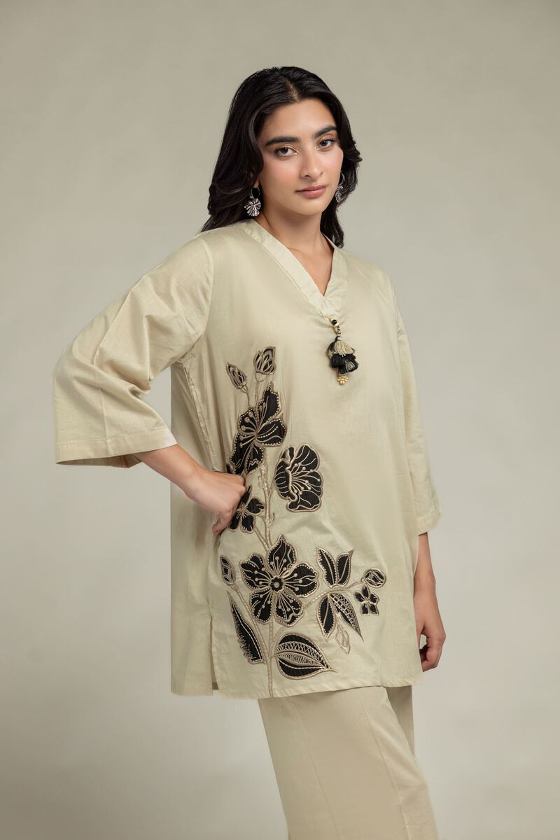 Floral Beige Kurta