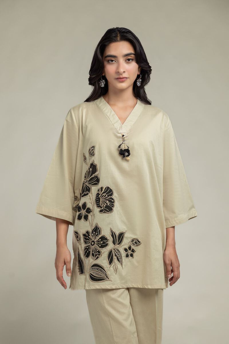Floral Beige Kurta