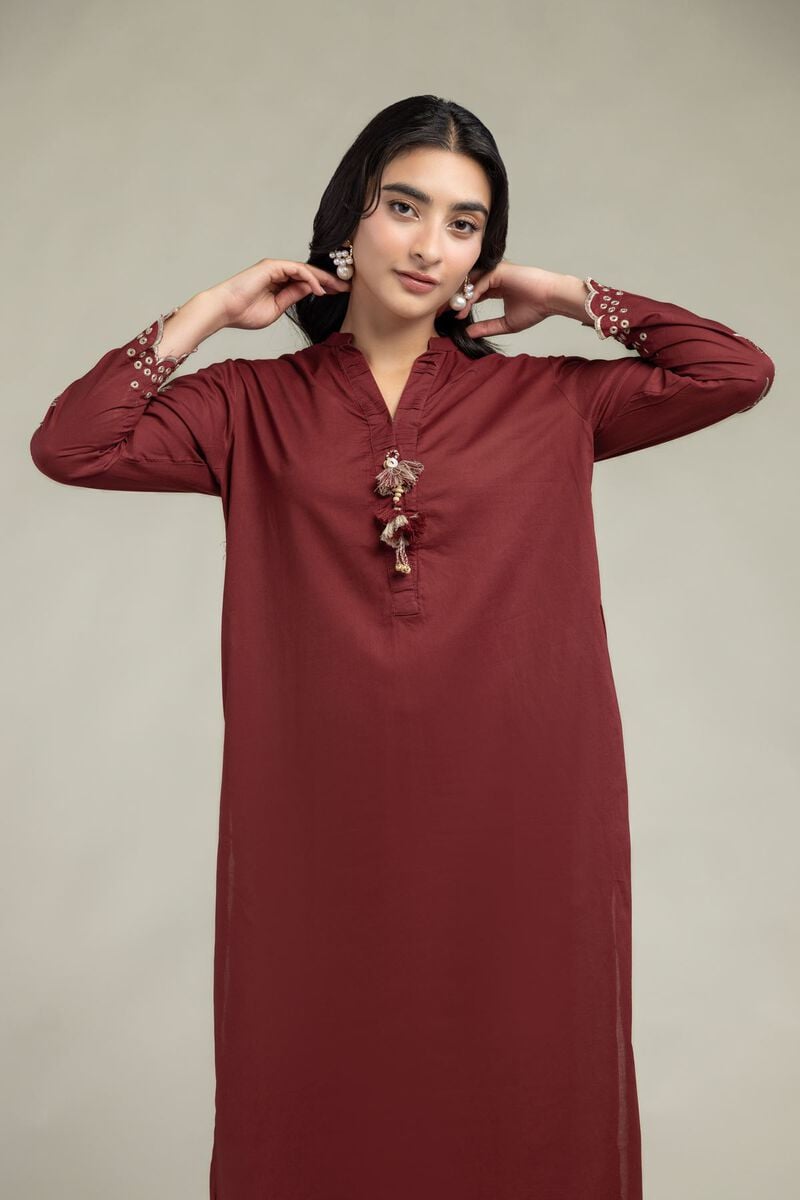 Maroon Floral Kurta