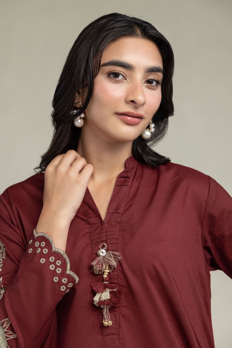Maroon Floral Kurta