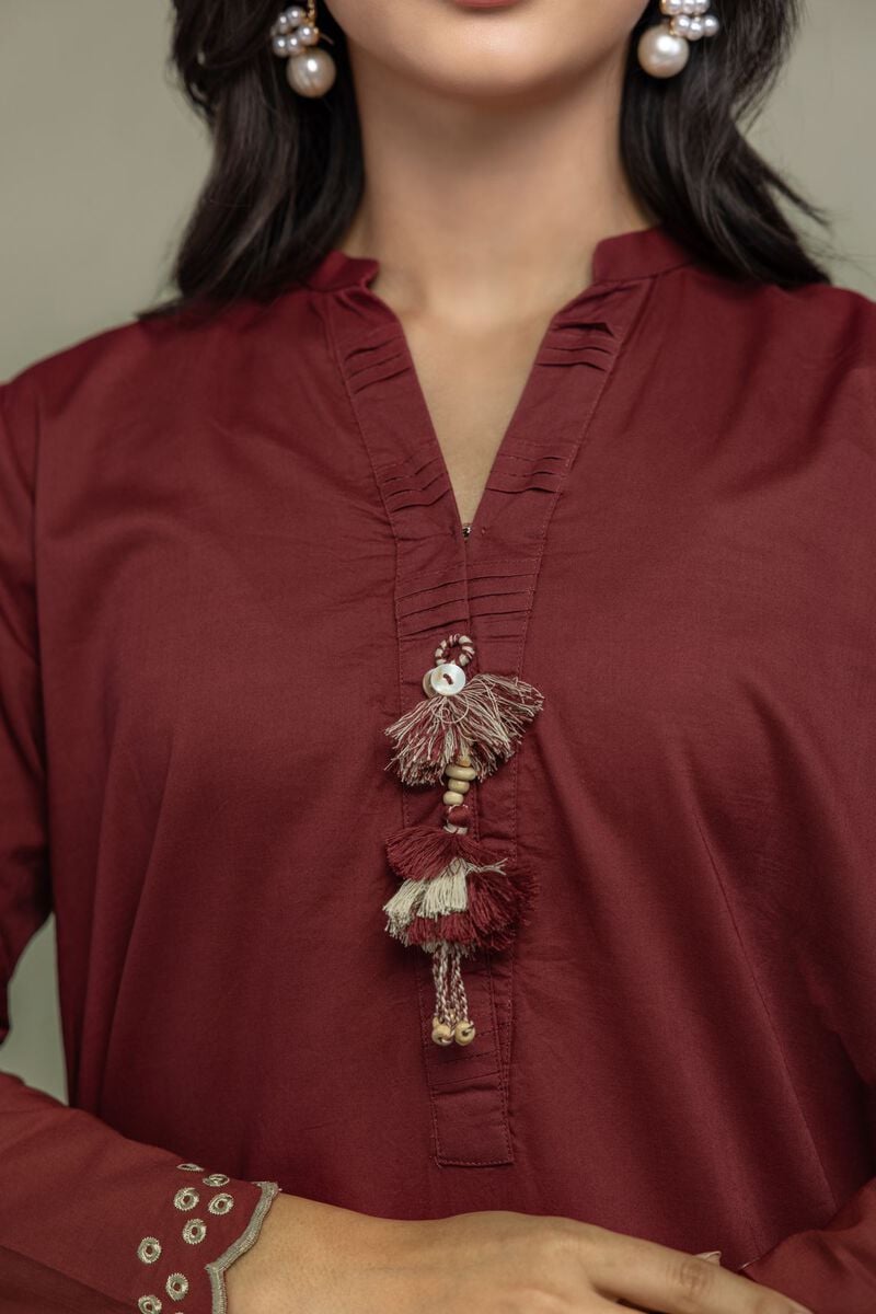 Maroon Floral Kurta