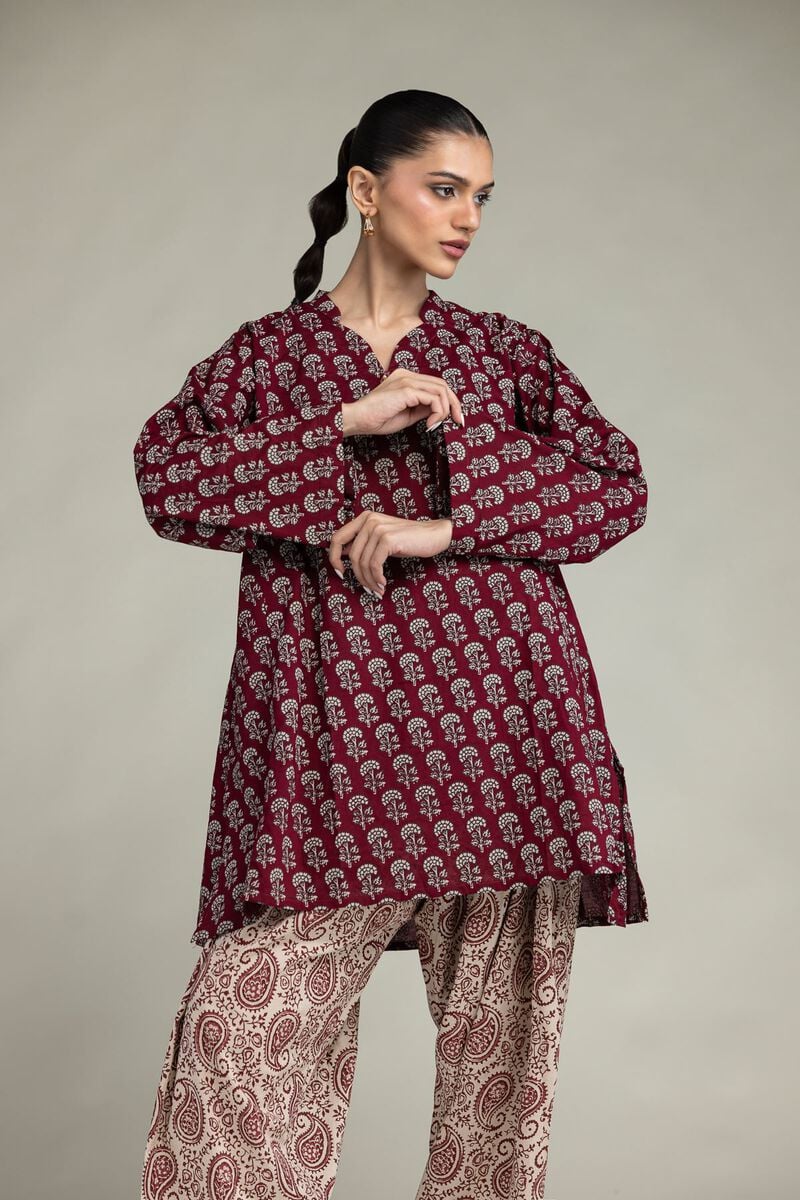 Maroon Cambric Kurta