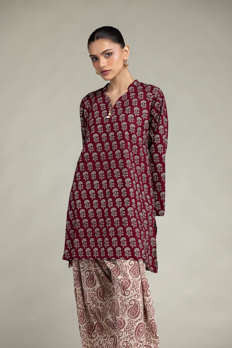 Maroon Cambric Kurta