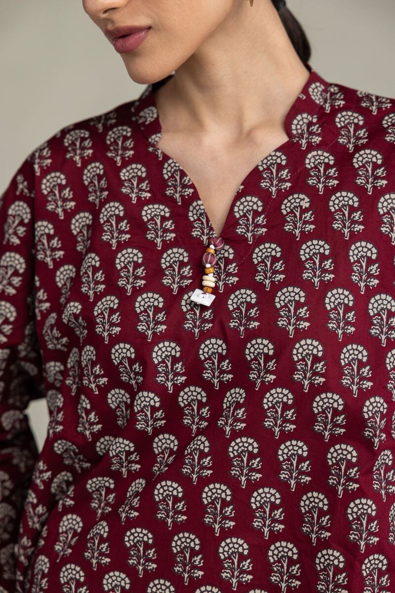 Maroon Cambric Kurta