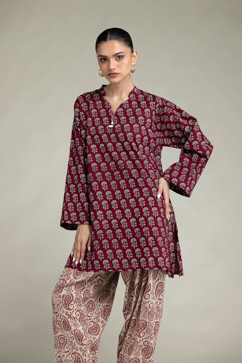 Maroon Cambric Kurta