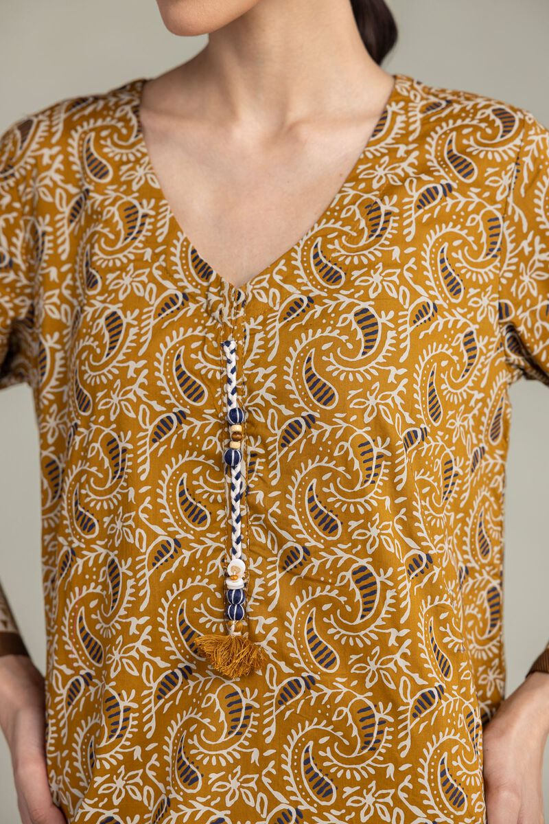 Paisley V-Neck Kurta