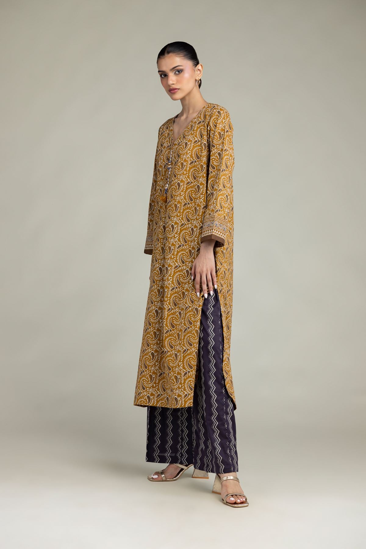 Geometric Cambric Pants