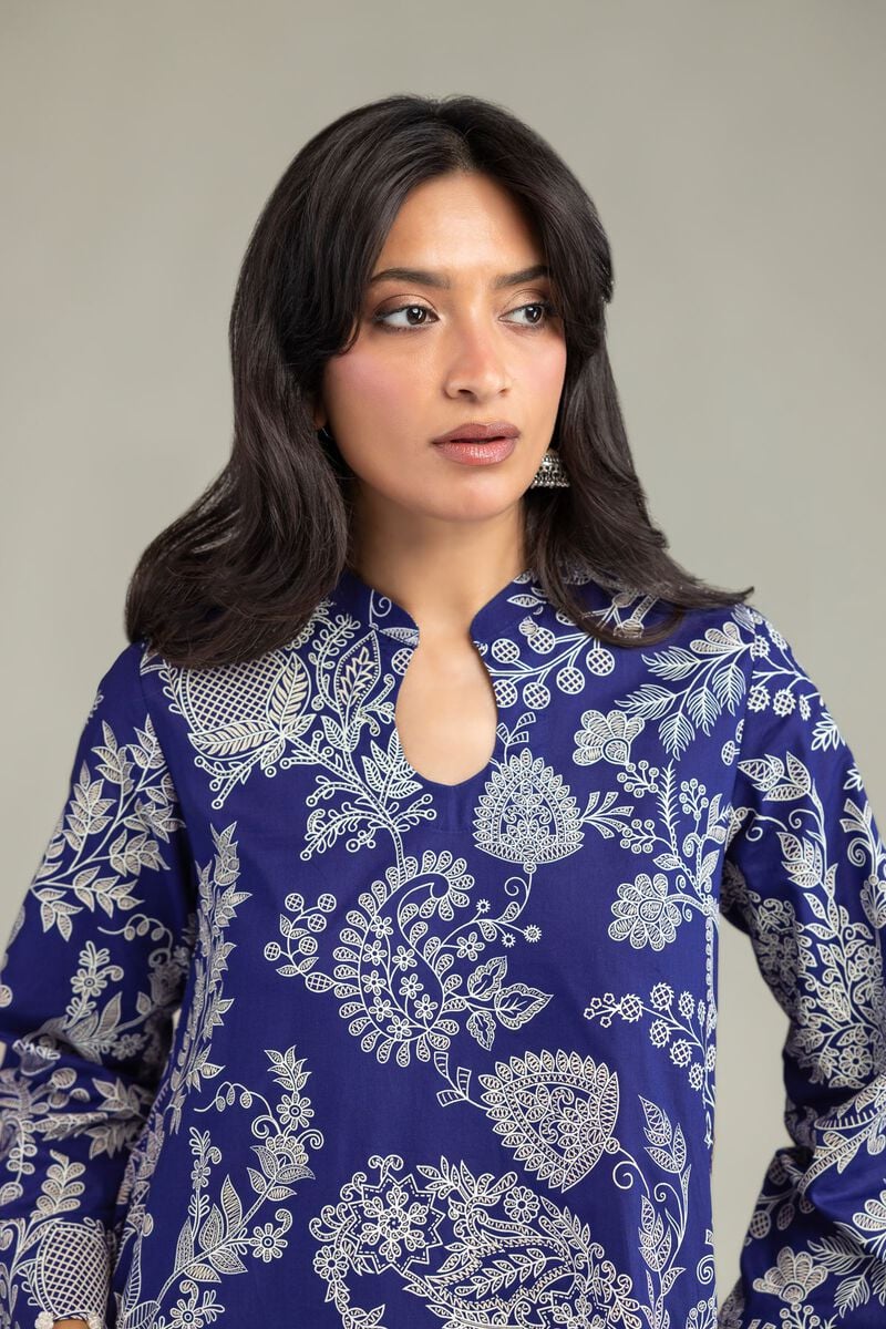 Floral Navy Kurta