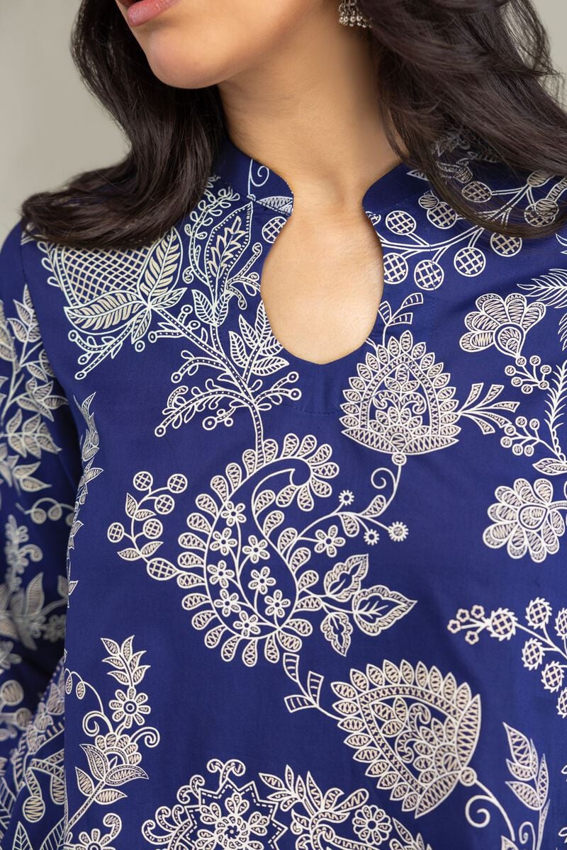 Floral Navy Kurta