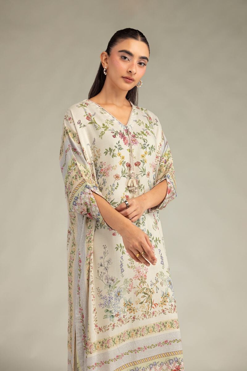 Floral Longline Kurta 1-26-334-A-D1-VG