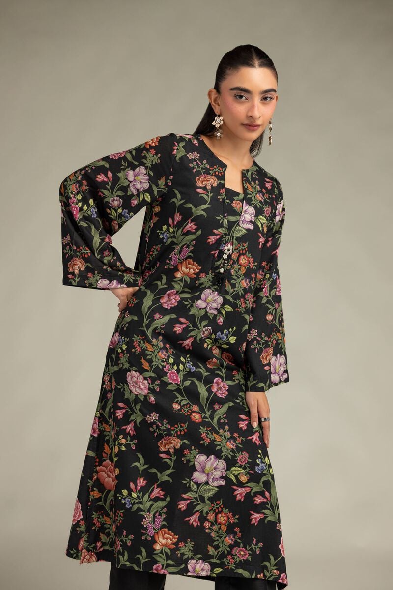 Black Floral Kurta 1-26-334-A-H1-VG