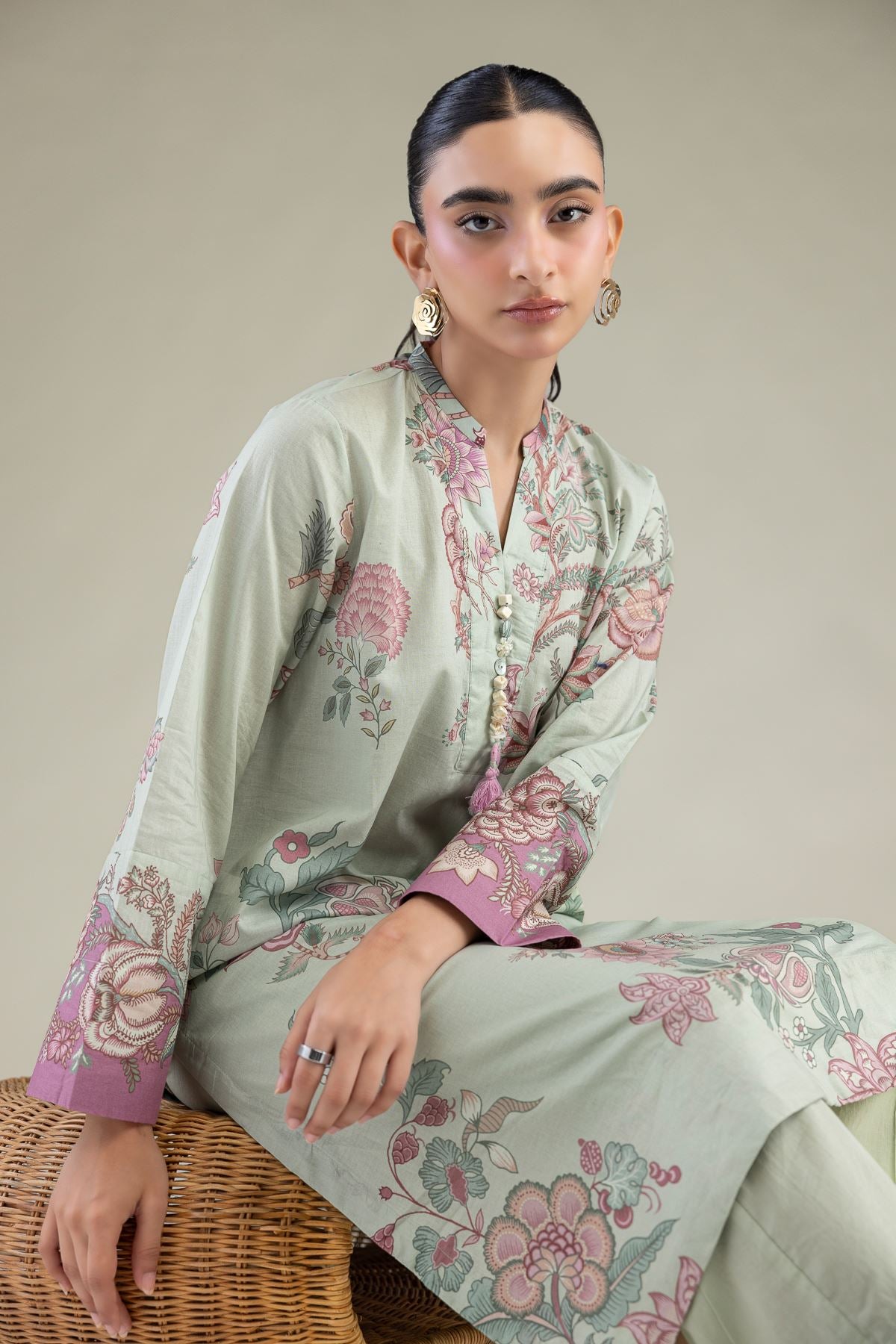 Floral Cambric Kurta