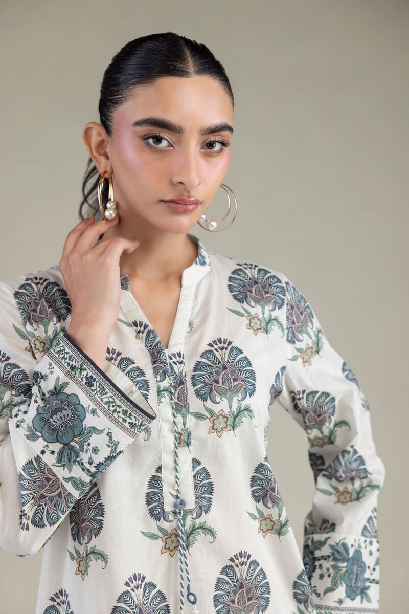 White Printed Kurta