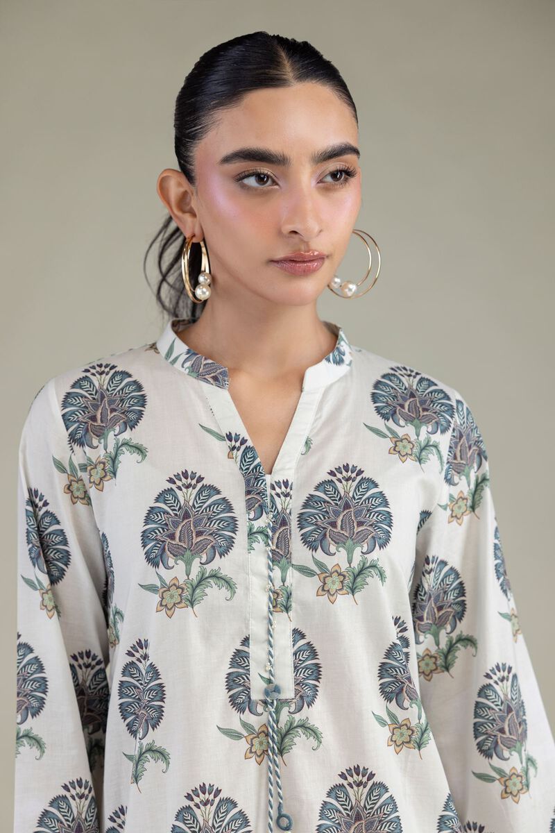 White Printed Kurta