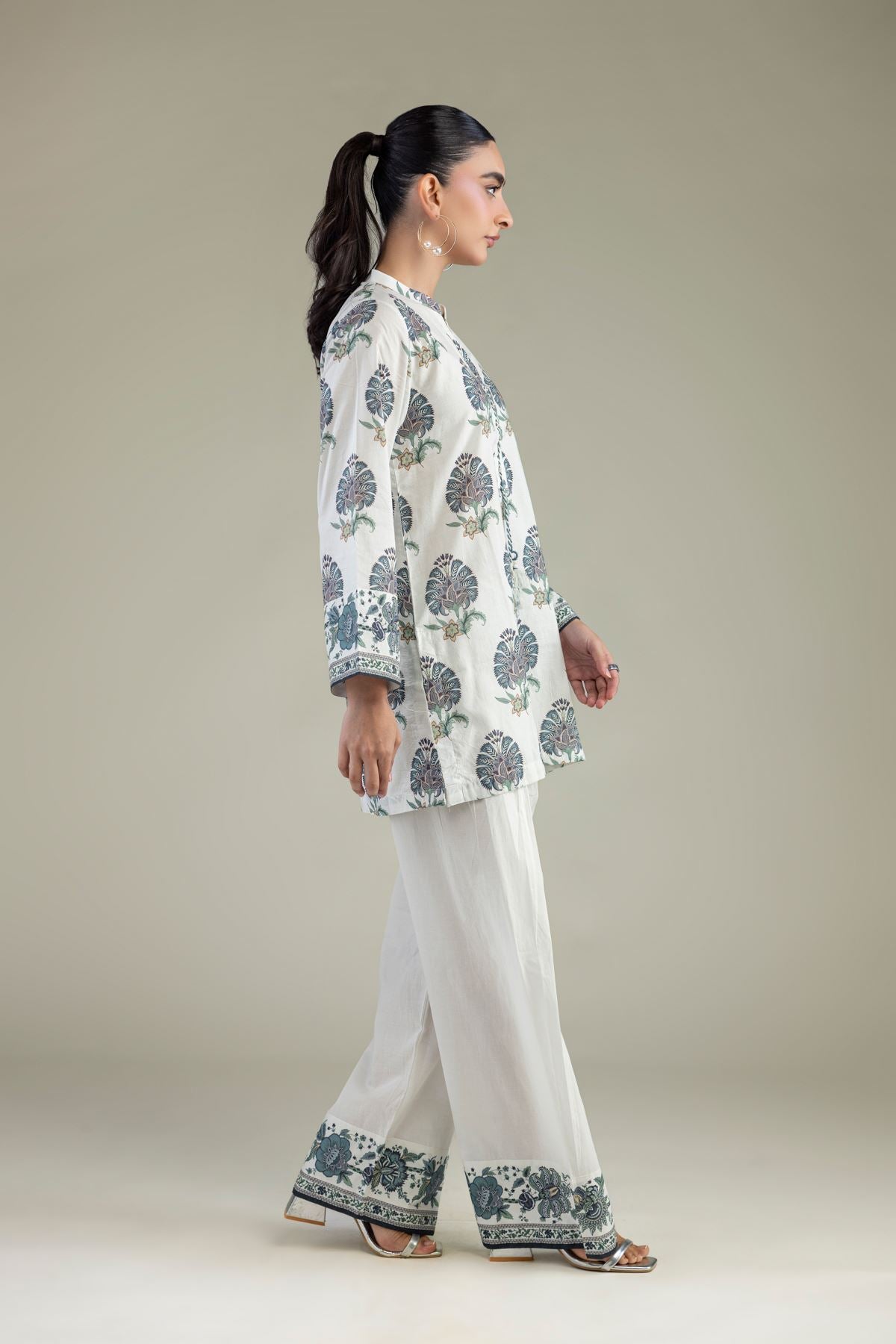 White Printed Kurta