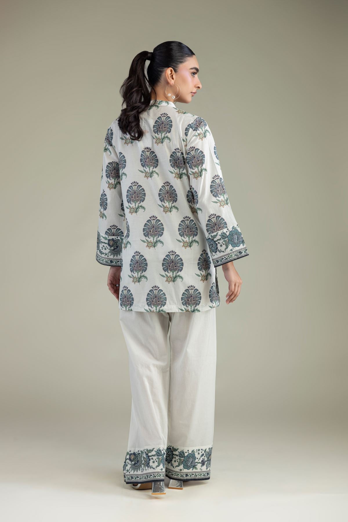 White Printed Kurta