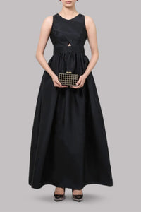 Black Cutout A-Line Dress