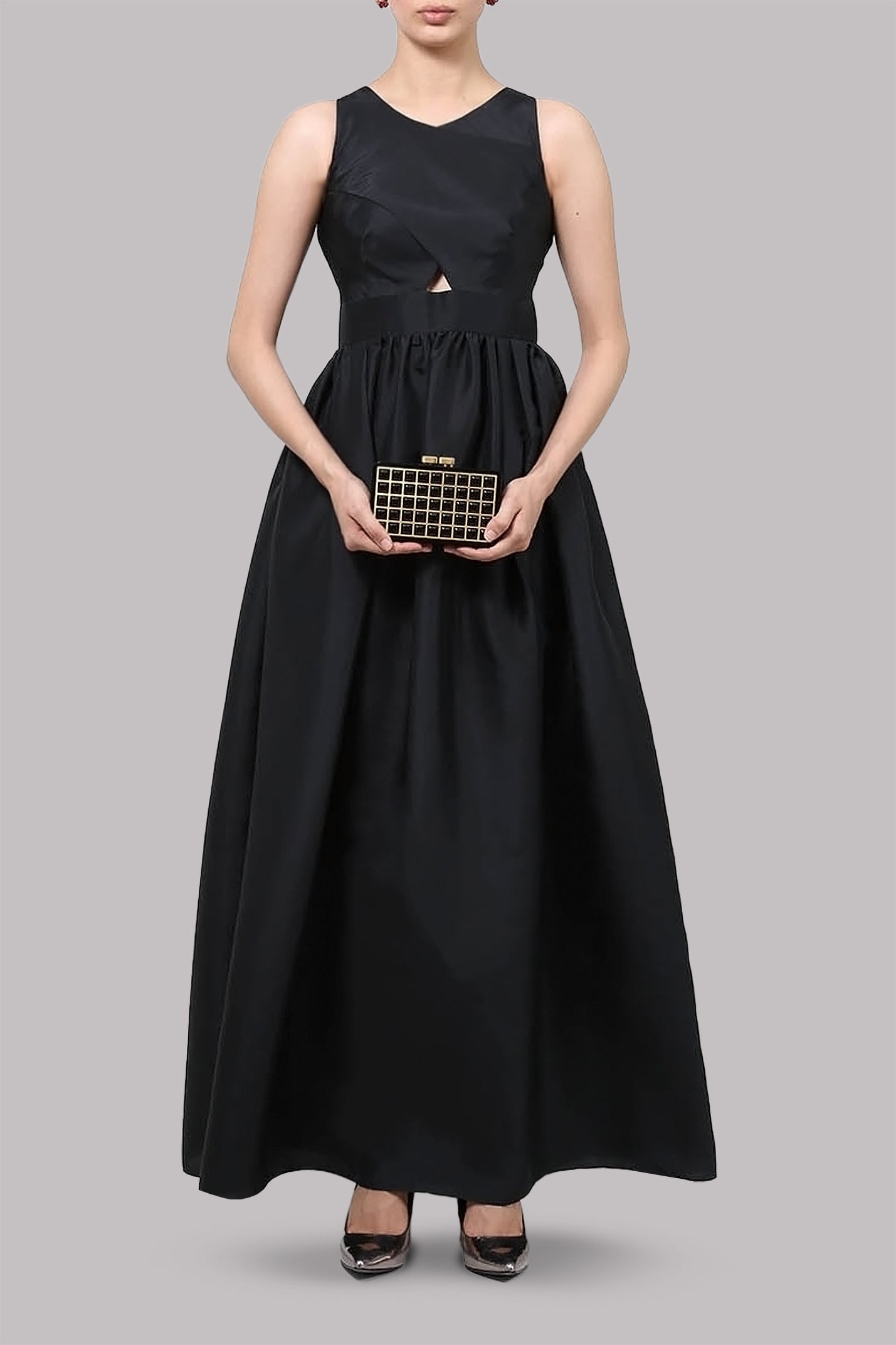 Black Cutout A-Line Dress