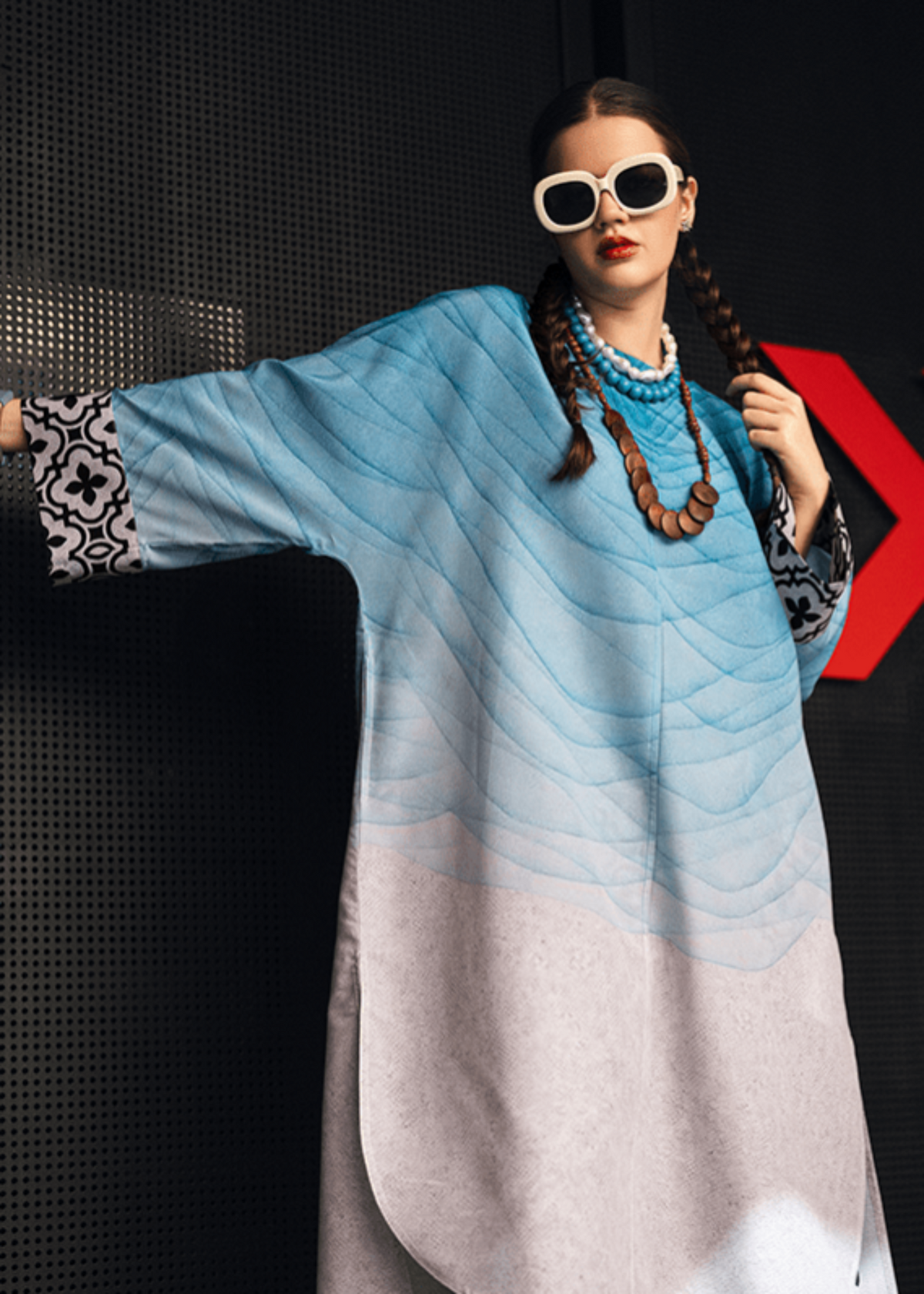 Polycotton Kurta Set in Multi