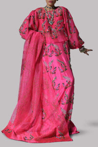 Camellia Rose Pink Embellished Skirt Set