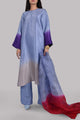 Forever Blue Oversized Ombre Raw Silk Tunic Set