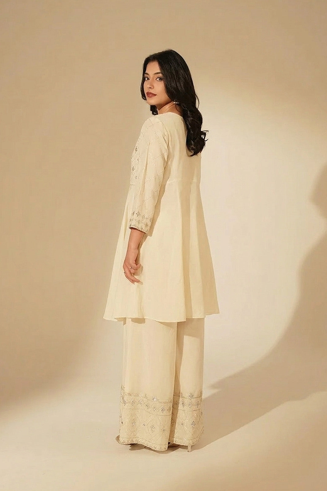 2 Piece Raw Silk Embroidered Suit (FS0150)