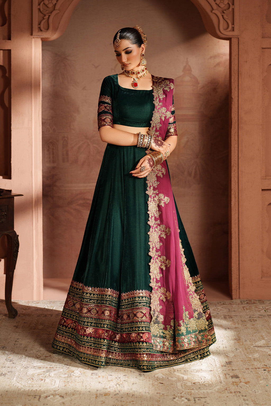 IV-65 Embroidered Velvet ( Lehnga Choli )