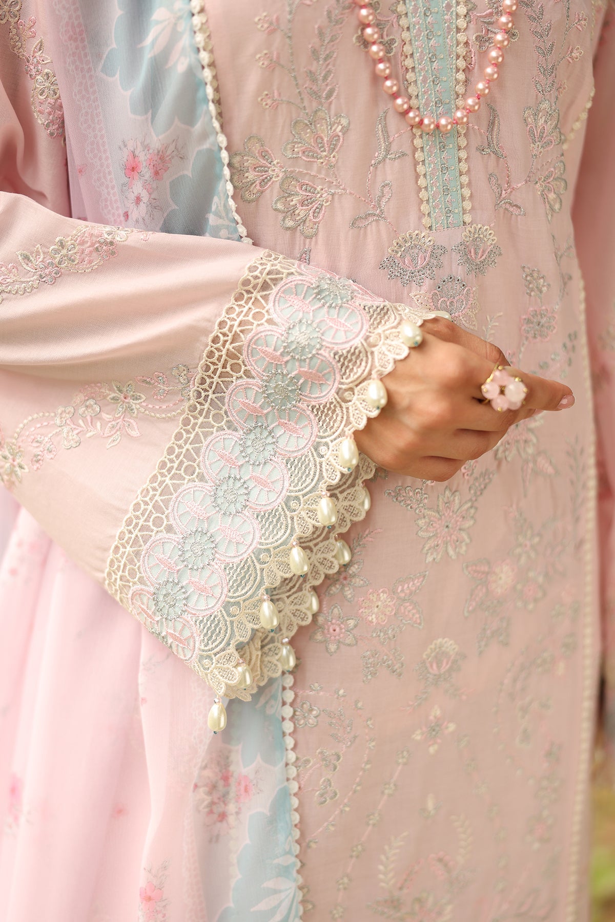 3 Piece Embroidered Organza Suit