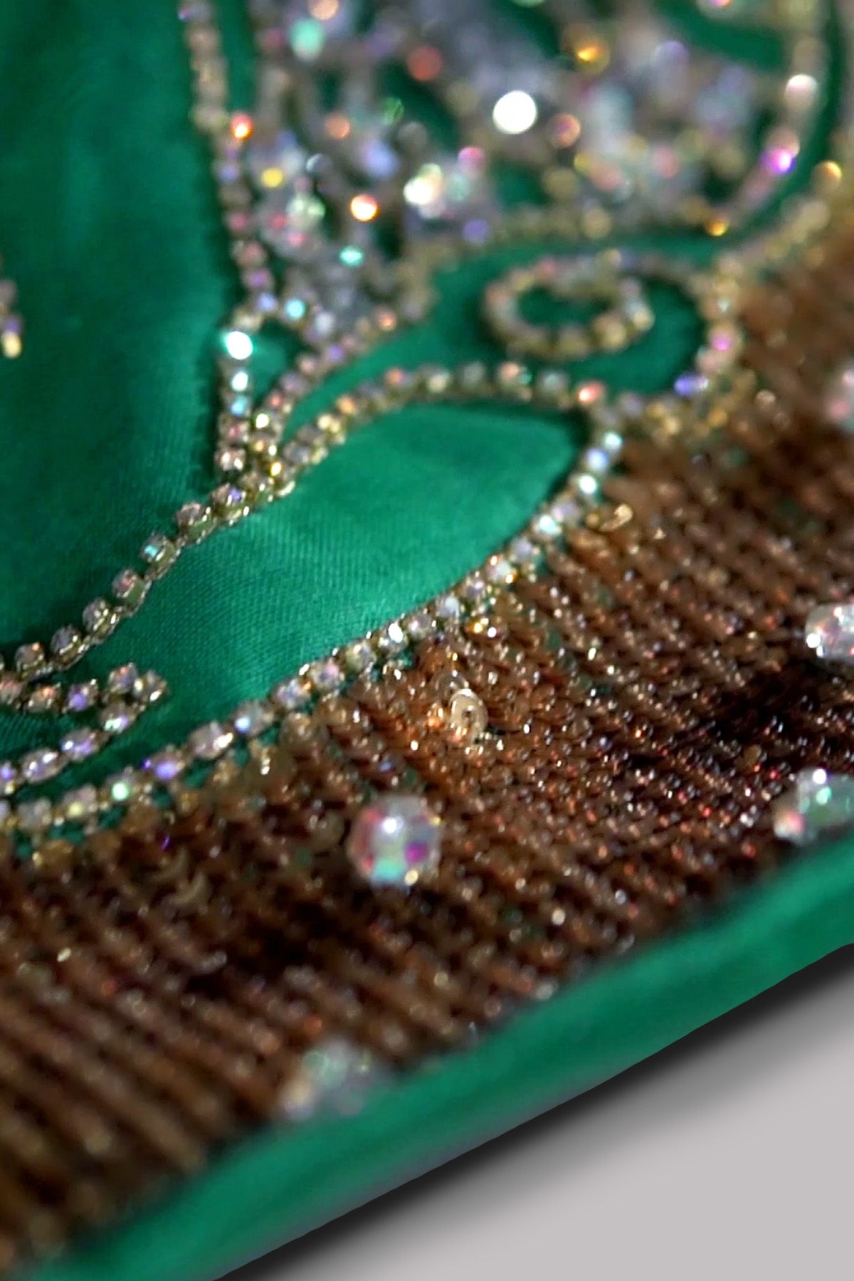 Emerald Green Embellished Organza Sari
