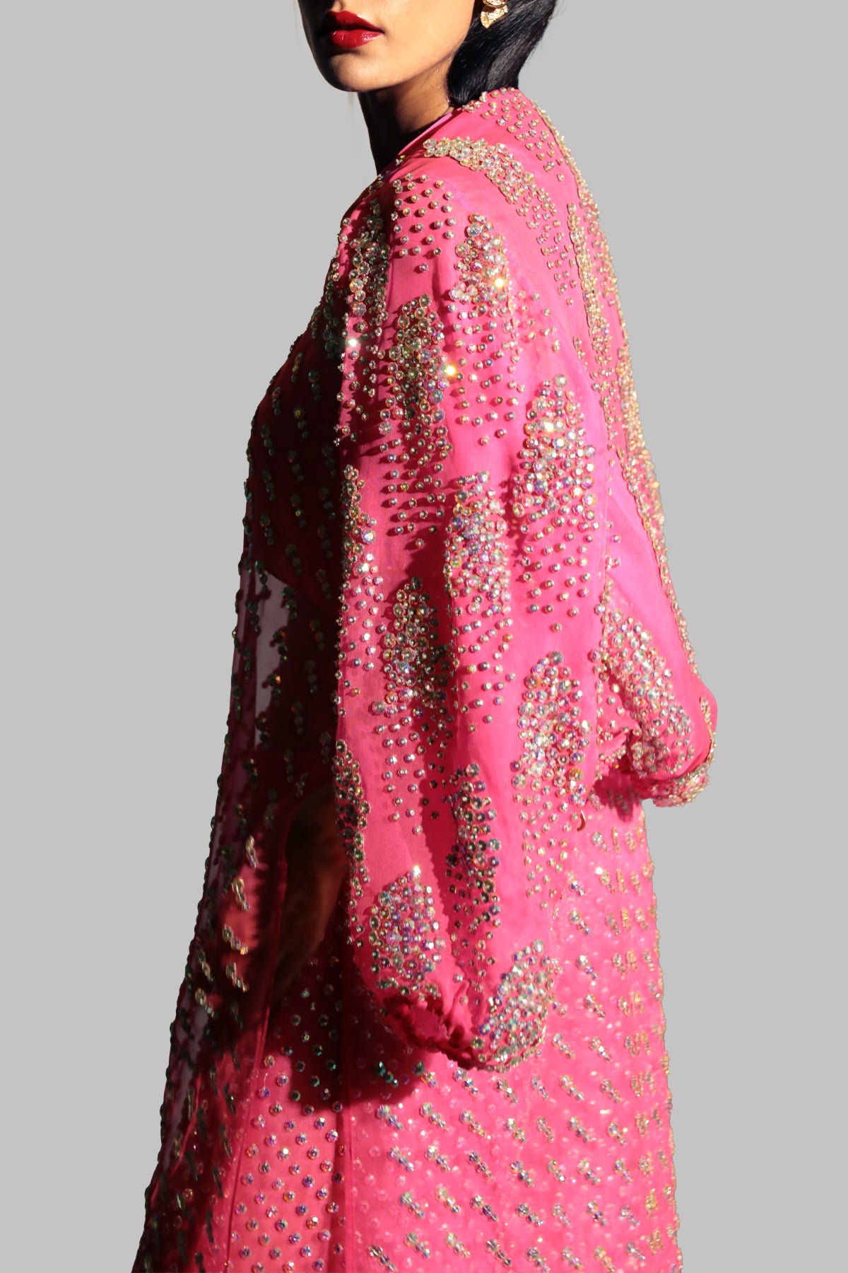 Diva Pink Crystal Embellished Tunic Set