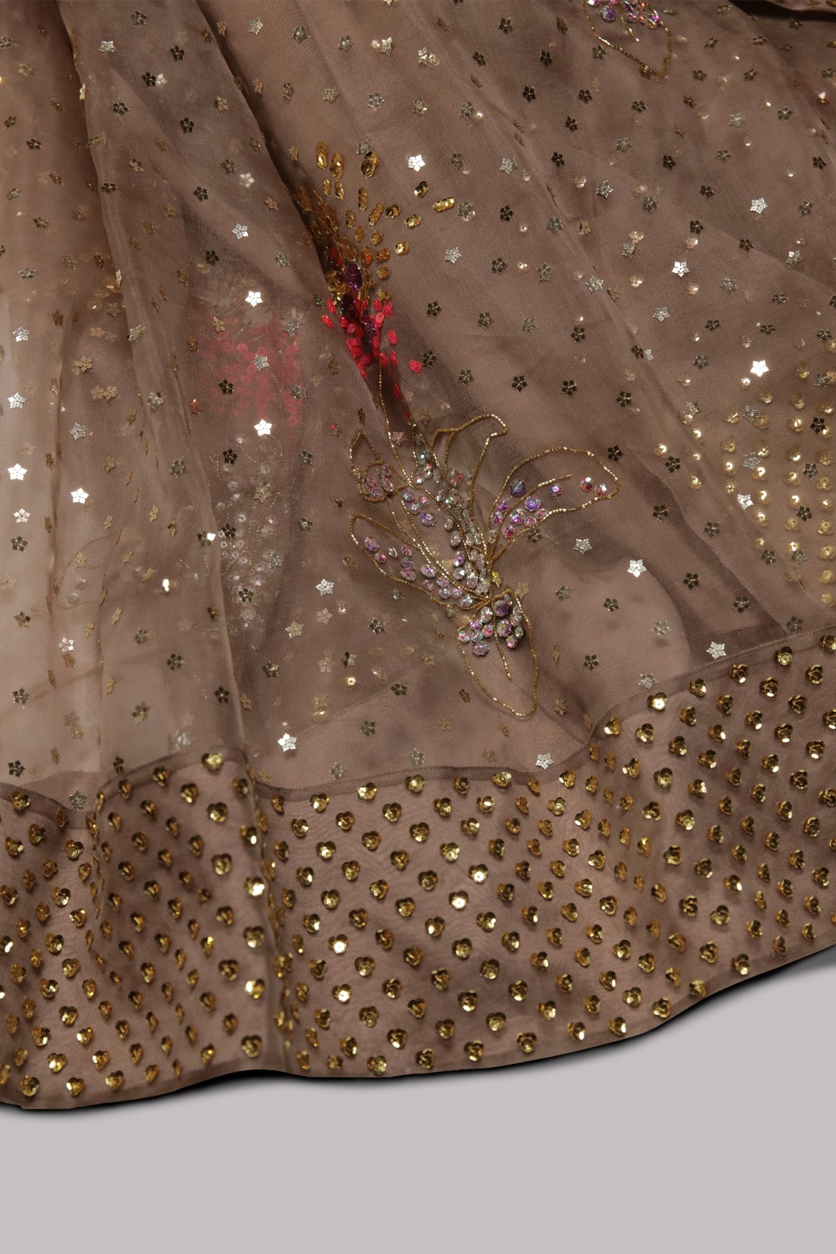 Almondine Embellished Organza Sari