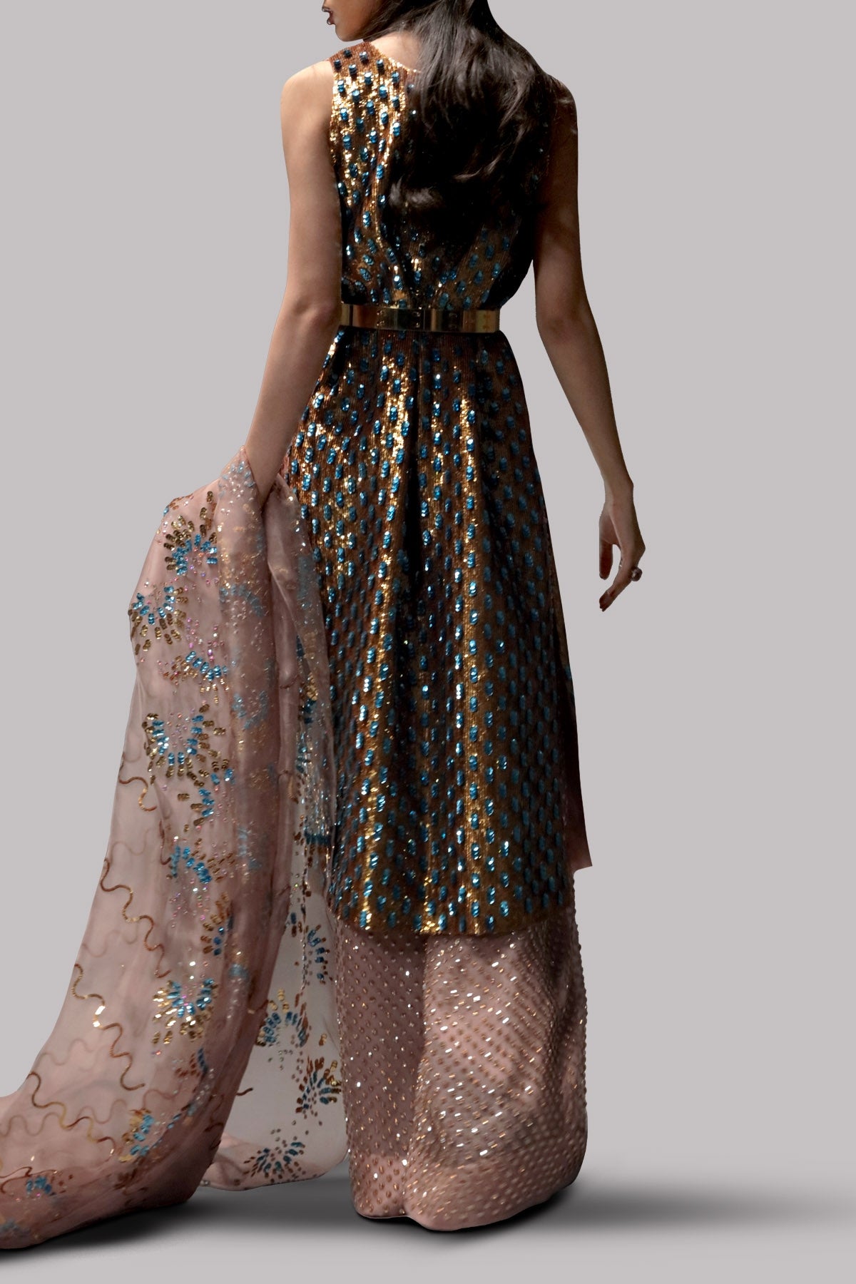 Rose Dust Embellished Raw Silk Set